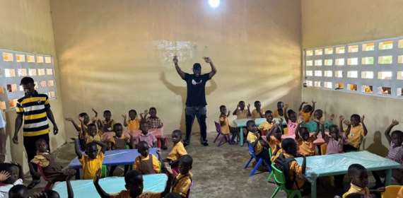 Medikal donate tables, chairs, other items to Oduman Asuaba MA Basic School