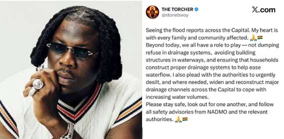 Stonebwoy calls for collective action as floods hit Accra