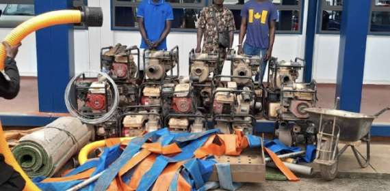 Three arrested in Winneba for illegal mining near GWL water lines