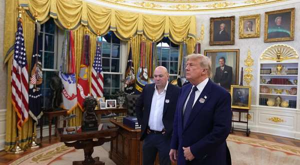 President Donald Trump in the Oval Office shortly after the US-Iran deal was announced -  Al Drago / POOL/AFP