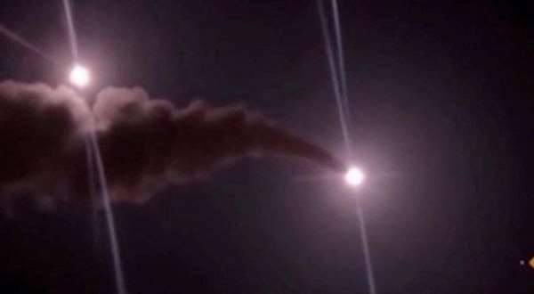 Footage published by Iran purports to show missiles launched at US military targets in Jordan on August 31, 2026. -  via Reuters/Wana News Agency