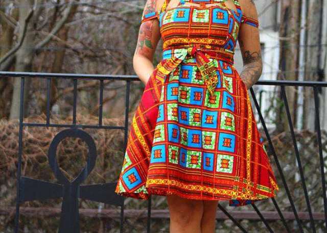 slim fit dress slacks African Flare Sleeve Dress - Summer Dress main image 1