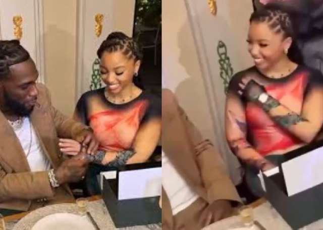 Burna Boy gifts Chloe Bailey expensive wristwatch during private dinner, sparks dating speculations