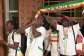 Senegalese supporters who were granted a royal pardon in Morocco cheer as they arrive at Blaise Diagne International Airport in Senegal on 24 May 2026, after being held in Morocco since the Africa Cup of Nations final in January. -  SEYLLOU / AFP