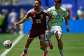 Qatars Mohamed Manai left, falls under pressure from Switzerlands Zeki Amdouni during the World Cup Group B soccer match between Qatar and Switzerland in Santa Clara, Calif., near San Francisco, Saturday, June 13, 2026. -  Eakin Howard, AP