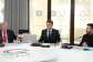 US President Donald Trump, Frances President Emmanuel Macron and Ukraines President Volodymyr Zelensky take part in a working session at the G7 summit in Evian-les-Bains, central-eastern France on 16 June 2026. - AFP - THIBAULT CAMUS