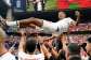Azzedine Ounahi thrown in the air after Morocco secured quarter-final spot following Canadas defeat /  FIFA World Cup