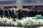 Iranian President Masoud Pezeshkian and Irans Parliament speaker Mohammad Baqer Qalibaf with officials attend a prayer during a public farewell ceremony to pay their respects to late Supreme Leader Ayatollah Ali Khamenei at the Imam Khomeini Grand Mosalla, in Tehran, Iran July 5, 2026. -  Reuters