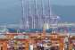 The container ship Panstar Acro is anchored at the new port of Busan before setting sail for Europe via the Arctic to test the commercial viability of the shipping route opened up by melting ice, in South Korea, on August 22, 2026. -  Jung Yeon-je, AFP