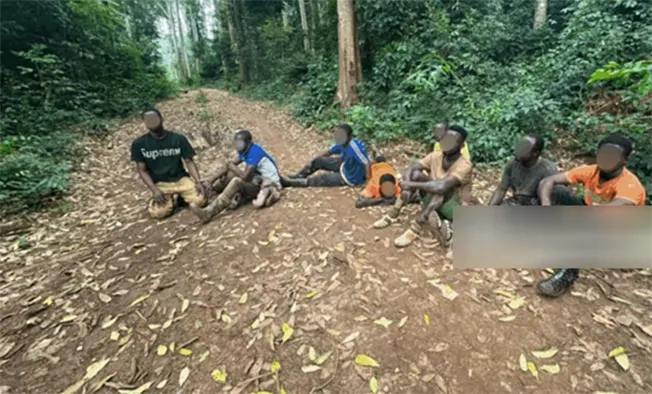The five suspects including the Nkosuohene