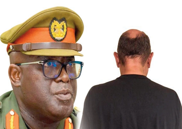 Brigadier General Maxwell Obuba Mantey, NACOC Boss. INSET: The suspect