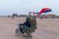 A fighter with a flag of the FLA Tuareg separatist group in northern Mali.  By - (AFP/File)