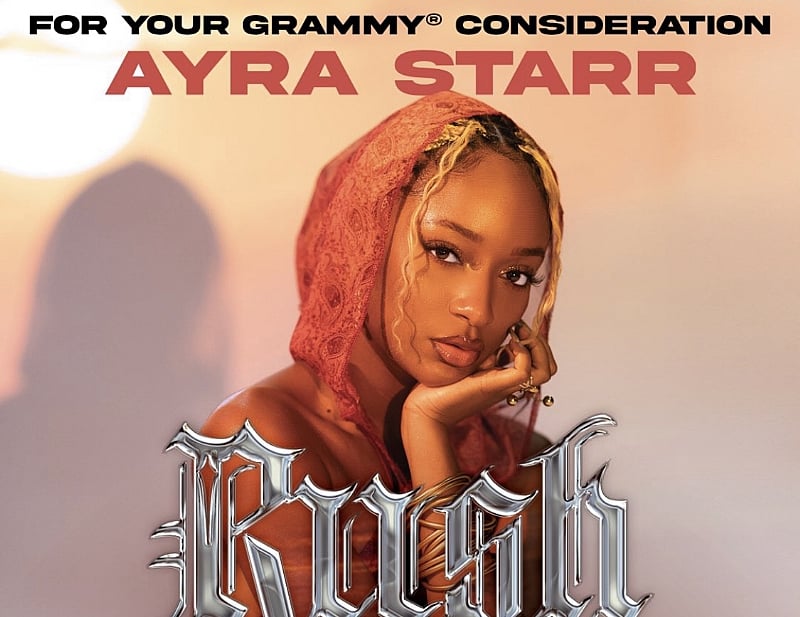 Ayra Starr’s hit track ‘Rush’ under consideration for Grammy nomination