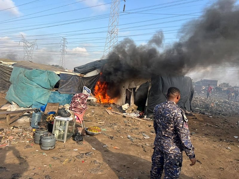 Ashaiman police demolish suspected criminal hideouts ahead of Christmas