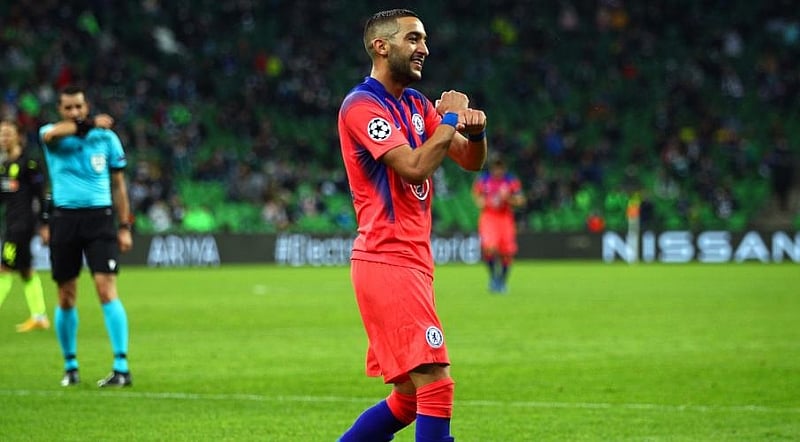 UCL: Ziyech Hits First Chelsea Goal In Rout Of Krasnodar