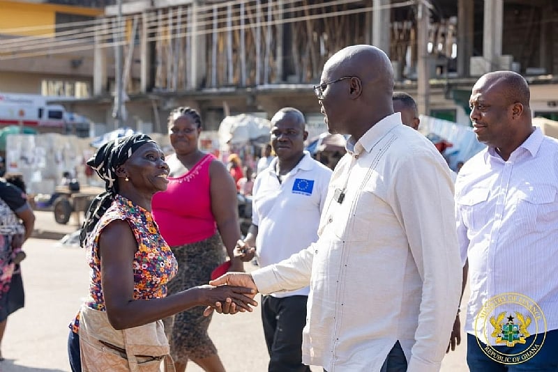 Finance Minister interacts with market women in Takoradi ahead of 2026 budget