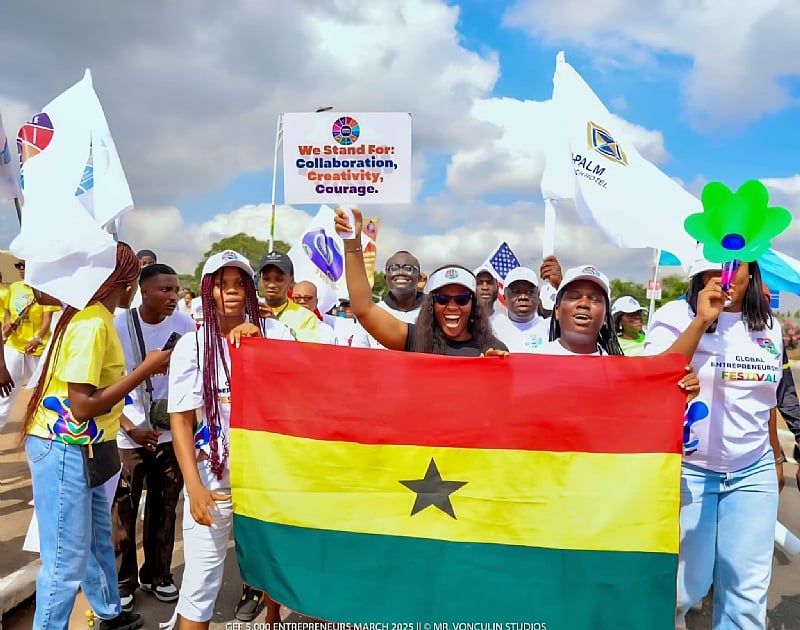 5,000 entrepreneurs march sets record in Accra ahead of global entrepreneurs