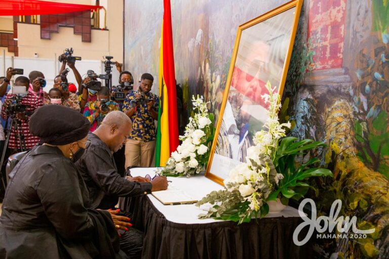 Mahama, Wife Sign Rawlings' Book Of Condolence