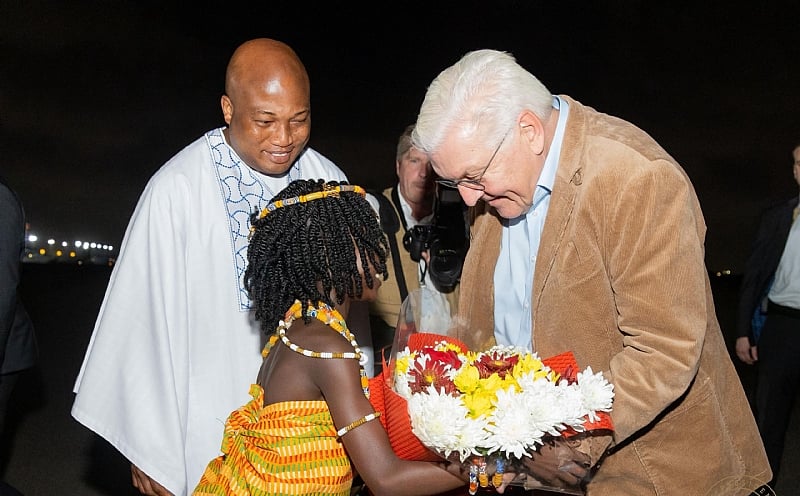 German President lands in Accra for three-day state visit