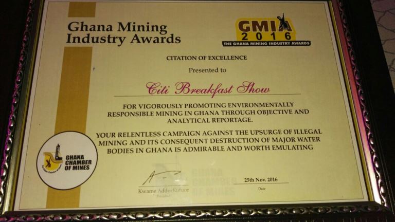 Citi Breakfast Show honoured at Ghana Mining Awards