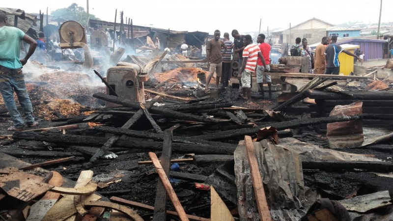 Kumasi: Fire Destroys Several Shops At Asawase