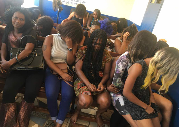 The 23 suspected prostitutes who were arrested by the Cantonments police la...