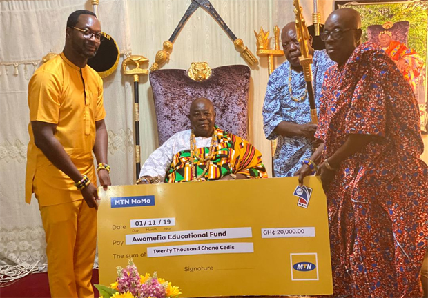 MTN Donates ¢20,000 To Awomefia Education Fund