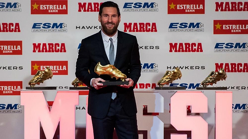 Messi Presented With Record Fifth European Golden Shoe Award
