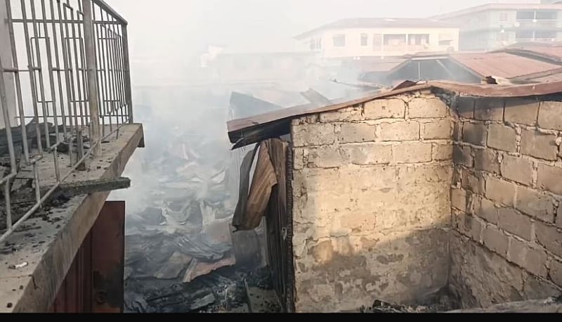 Fire destroys Anglo market at Afful Nkwanta in Kumasi