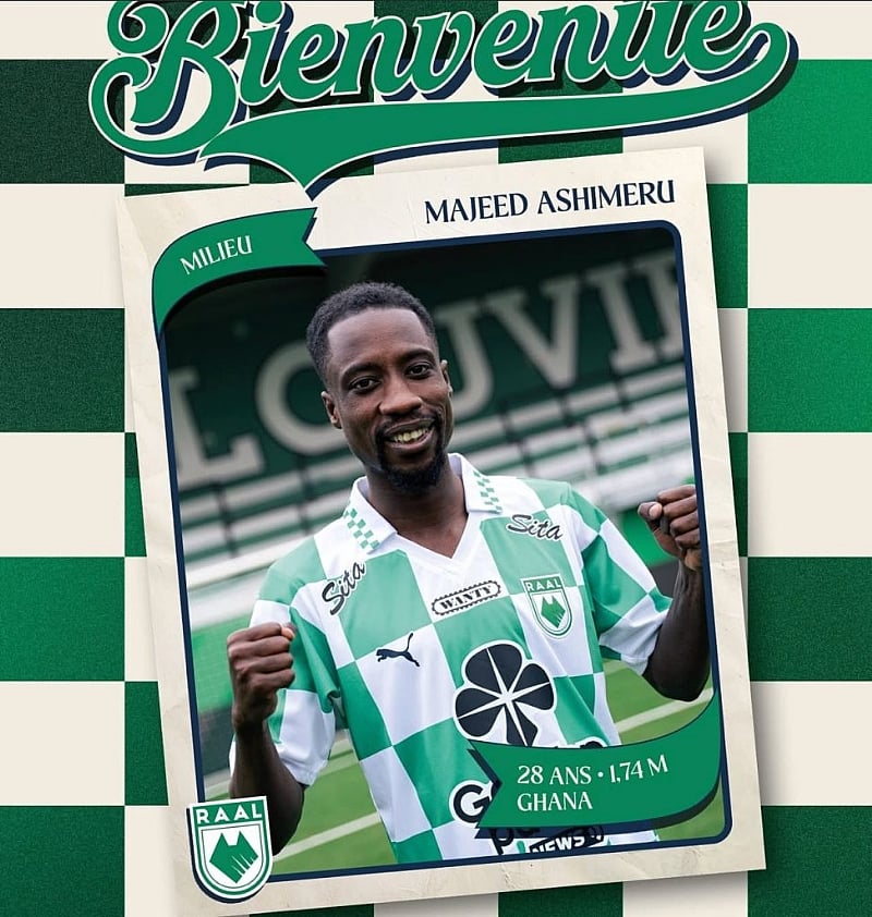 Ghana midfielder Majeed Ashimeru joins RAAL La Louvière on loan