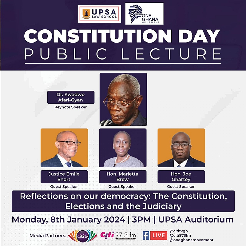 One Ghana Movement, UPSA Law School to hold 4th Constitution Day Public