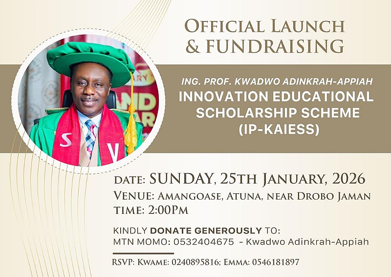Professor Adinkrah-Appiah to launch innovation scholarship to uplift ...