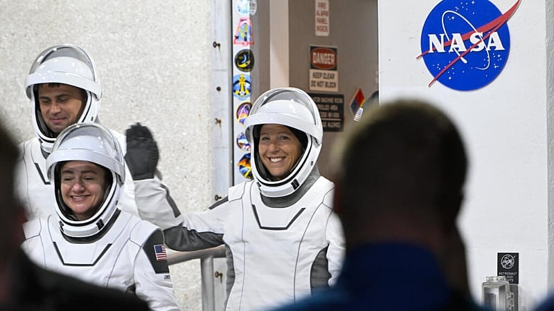 France's Adenot and international crew take off for space station