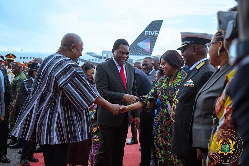 Mahama lands in Lusaka for three-day official visit