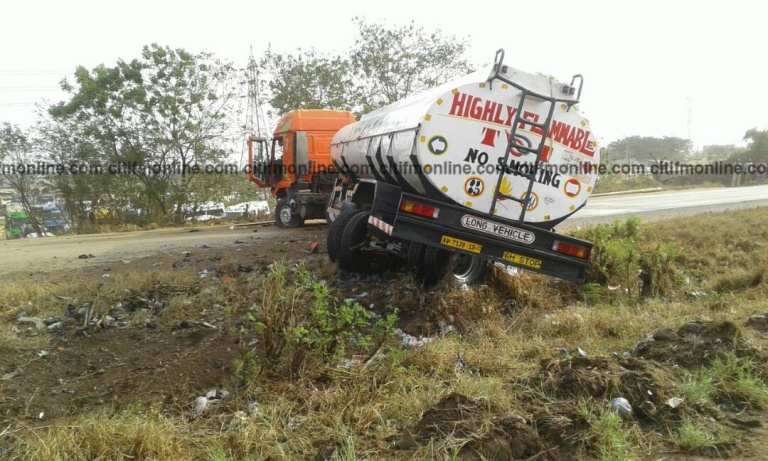 Fuel Tanker Blocked Part Of Tema Motorway