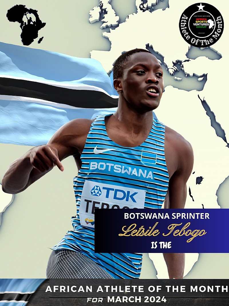 Sprinter Letsile Tebogo of Botswana named the March 2024 African ...