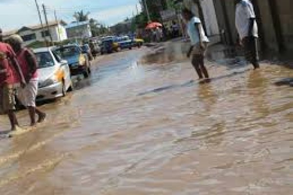 Some parts of Takoradi flooded after a heavy downpour
