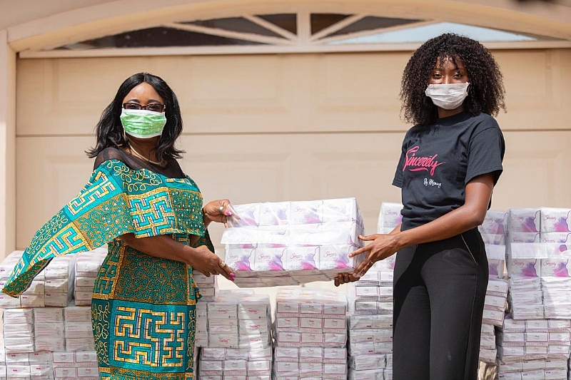 COVID-19 Lockdown: - Needy women get free sanitary pads from Menaye Donkor Muntari