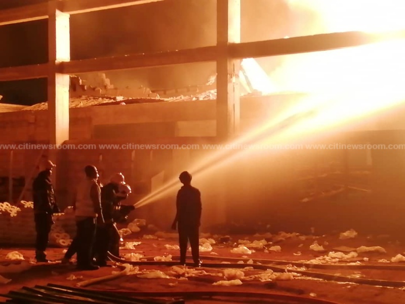 Fire Destroys Foam Manufacturing Company In Kumasi