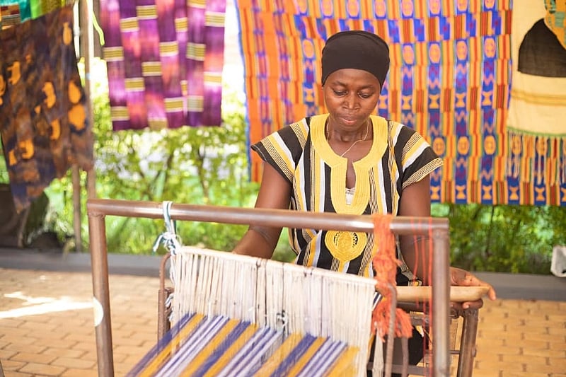 “Nkyene Nkamfo ne ho” exhibition held at forecourt of Bonwire Kente ...