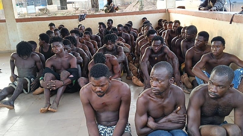 NaIMOS arrests 49 suspected illegal miners after armed clash at Adiewoso