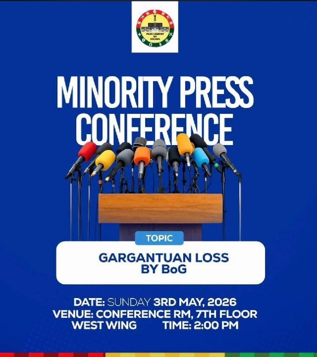 Minority to address Bank of Ghana losses at presser