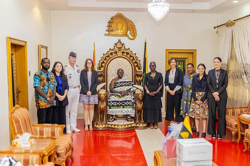 France's Ambassador Diarra Dimé-Labille Visits Otumfuo Osei Tutu II at Manhyia Palace