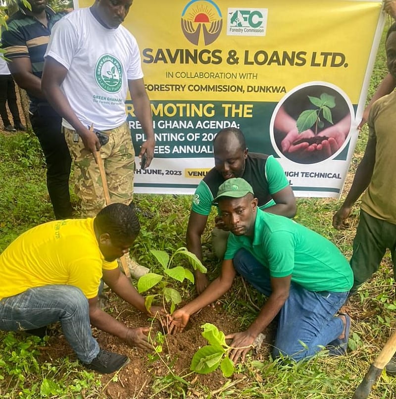 ASA Savings and Loans Ltd plant trees at Dunkwa Senior High Technical ...