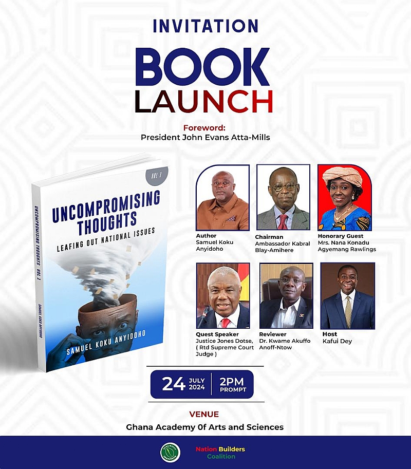 Koku Anyidoho to launch new book 'Uncompromising Thoughts'