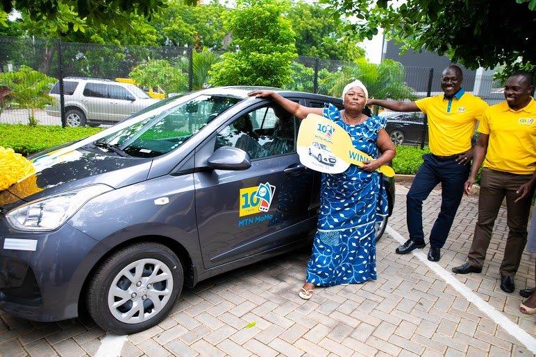 MTN MoMo @10 Promo: 70-Year-Old Woman Wins First Hyundai Car