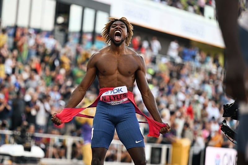 World Athletics Championships Noah Lyles storms to 200m world title in