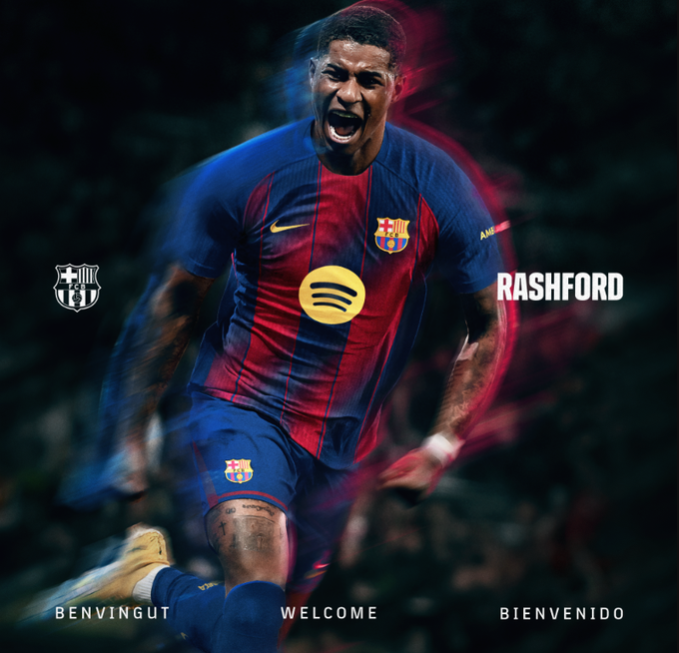 Barcelona sign Manchester United forward Marcus Rashford on loan