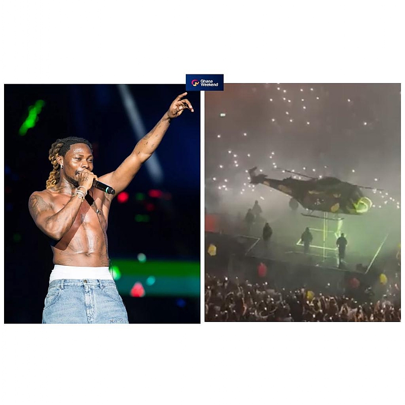 Asake shakes London with helicopter entrance at 02 Arena concert