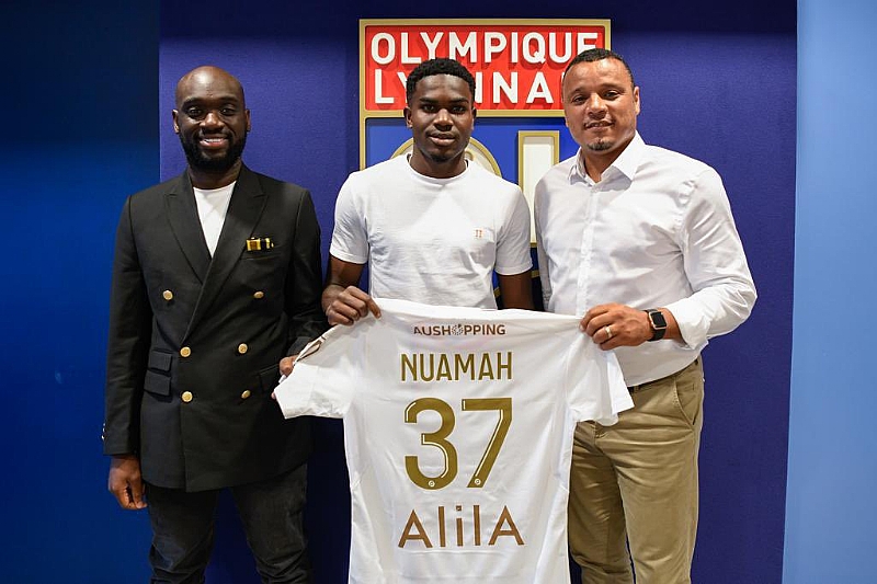 Olympique Lyon Unveil Ghana Forward Ernest Nuamah (PHOTOS)